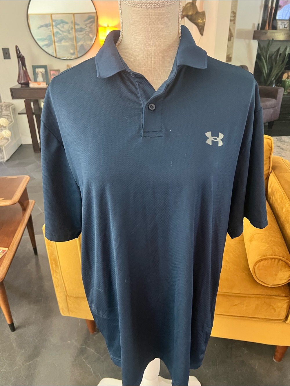 Under Armour Navy Blue Men's Polo with Chest Logo